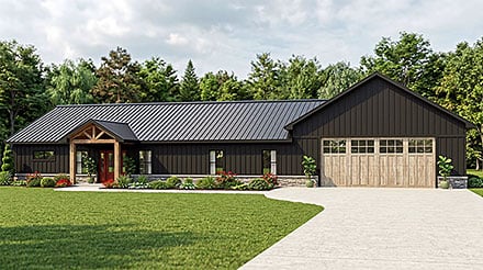 Barndominium Craftsman Farmhouse Modern New American Ranch Elevation of Plan 102512