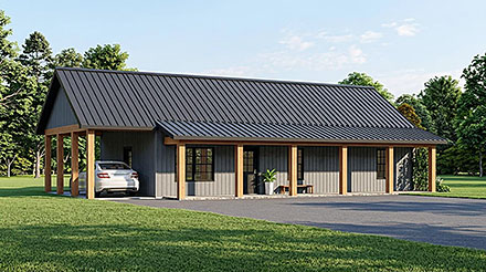 Country New American Ranch Elevation of Plan 102513