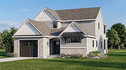 Coastal Contemporary Craftsman New American Traditional Elevation of Plan 102524