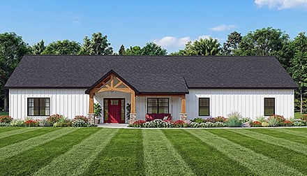 Barndominium Country Craftsman Ranch Elevation of Plan 102525