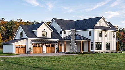 Coastal Contemporary Country Craftsman Farmhouse New American Elevation of Plan 102532