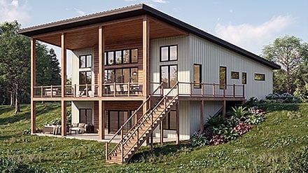 Coastal Contemporary Modern New American Elevation of Plan 102533