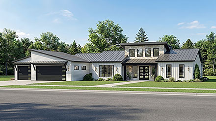 Contemporary Modern Elevation of Plan 102537