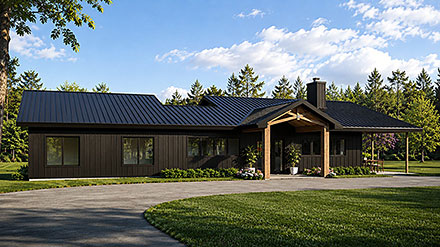 Contemporary Modern New American Ranch Elevation of Plan 102542