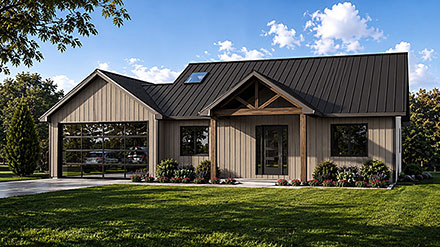 Coastal Country Craftsman New American Elevation of Plan 102544