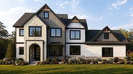 Country Craftsman New American Elevation of Plan 102545