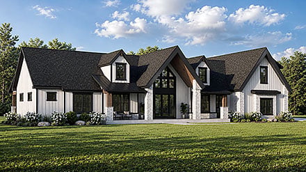 Country Craftsman Farmhouse New American Traditional Elevation of Plan 102549