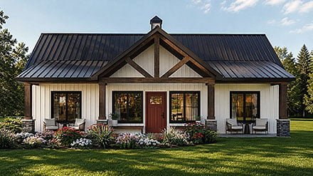 Contemporary Country Craftsman Farmhouse New American Ranch Elevation of Plan 102559