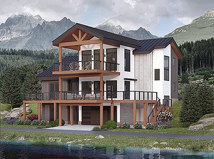 Contemporary Modern Elevation of Plan 102605