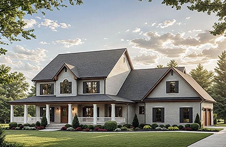 Contemporary Country Farmhouse Elevation of Plan 102700