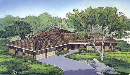 Contemporary One-Story Ranch Retro Elevation of Plan 10274