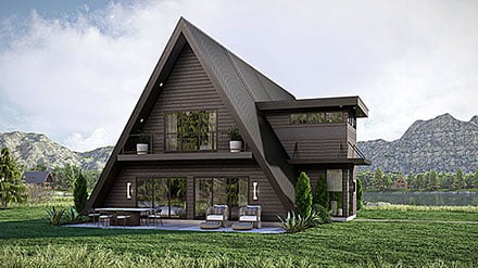 A-Frame Modern Elevation of Plan 102800