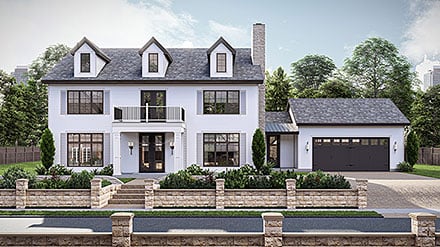 Colonial Traditional Elevation of Plan 102801