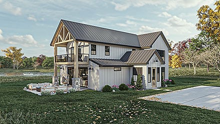 Barndominium Contemporary Country Farmhouse New American Elevation of Plan 102804