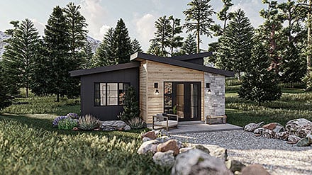 Contemporary Modern New American Elevation of Plan 102816