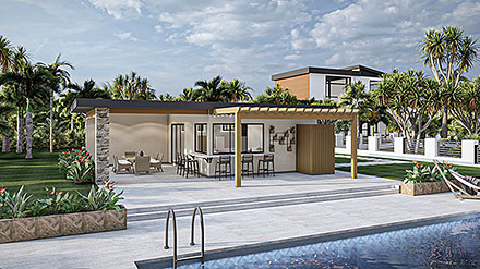 Contemporary Modern Elevation of Plan 102821