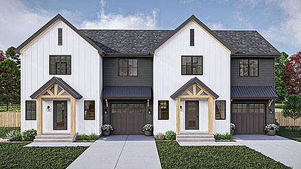 Contemporary Farmhouse New American Traditional Elevation of Plan 102822