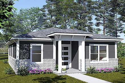 Modern Ranch Elevation of Plan 102910