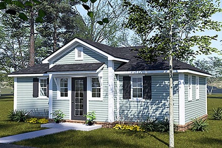 Cottage Ranch Elevation of Plan 102915