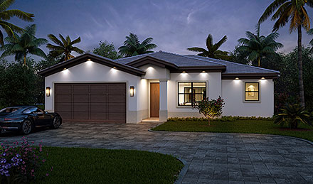 Contemporary Traditional Elevation of Plan 103005