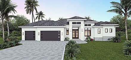 Contemporary Florida Mediterranean Elevation of Plan 103008