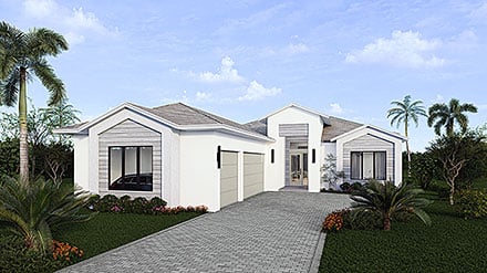 Coastal Florida Modern Elevation of Plan 103013