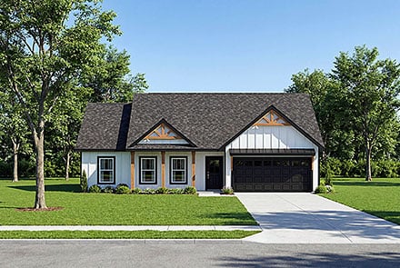 Contemporary Craftsman Farmhouse New American Elevation of Plan 103100