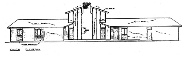 Contemporary One-Story Retro Rear Elevation of Plan 10380