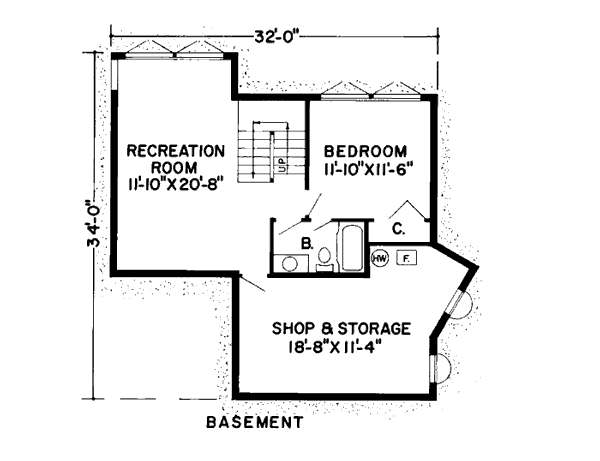 Contemporary Lower Level of Plan 10396