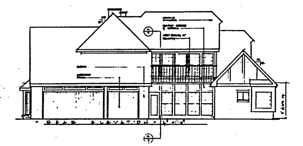 Contemporary Traditional Rear Elevation of Plan 10419
