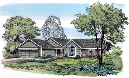 One-Story Ranch Traditional Elevation of Plan 10503