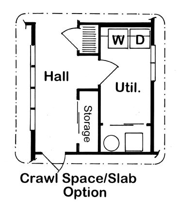 Contemporary One-Story Ranch Alternate Level One of Plan 10507