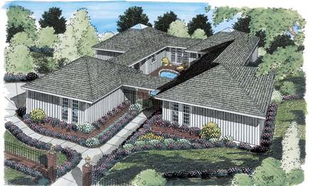 Contemporary One-Story Ranch Elevation of Plan 10507