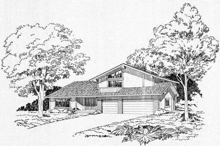 Contemporary Retro Elevation of Plan 10510