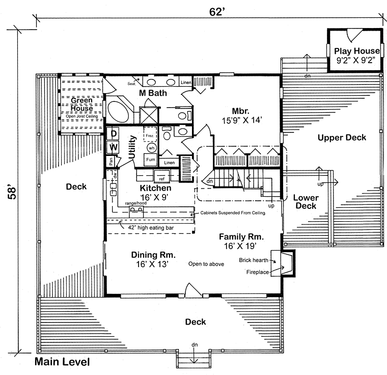 A-Frame Cabin Contemporary Level One of Plan 10515