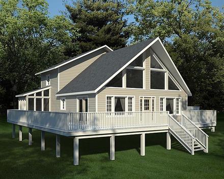 A-Frame Cabin Contemporary Elevation of Plan 10515