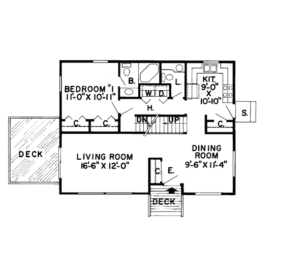 Bungalow Cottage Level One of Plan 10519