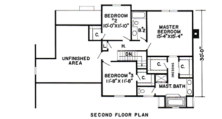 House Plan 10525 Second Level Plan