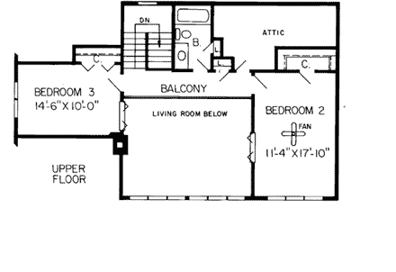 Contemporary, Earth Sheltered, Retro House Plan 10541 with 3 Beds, 3 Baths, 2 Car Garage Second Level Plan