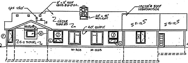 Contemporary One-Story Ranch Retro Rear Elevation of Plan 10619