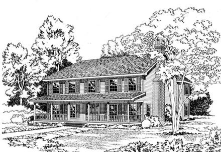 Country Southern Elevation of Plan 10638