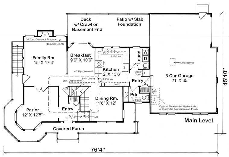 Country Farmhouse Victorian Level One of Plan 10690