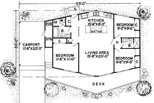 House Plan 1074 Level One