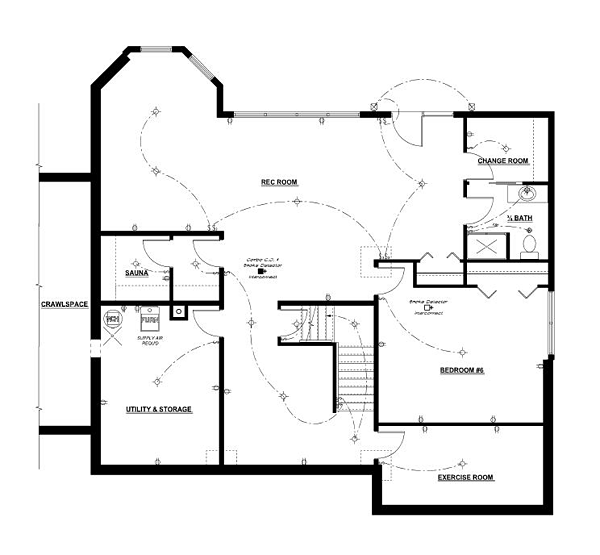 Country Farmhouse Lower Level of Plan 10768