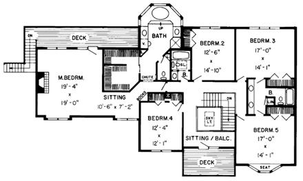 House Plan 10768 Second Level Plan