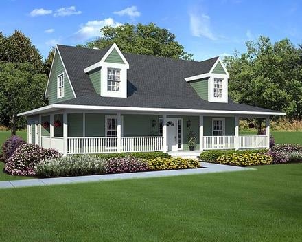 Country Farmhouse Southern Traditional Elevation of Plan 10785