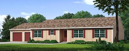 One-Story Ranch Traditional Elevation of Plan 10796