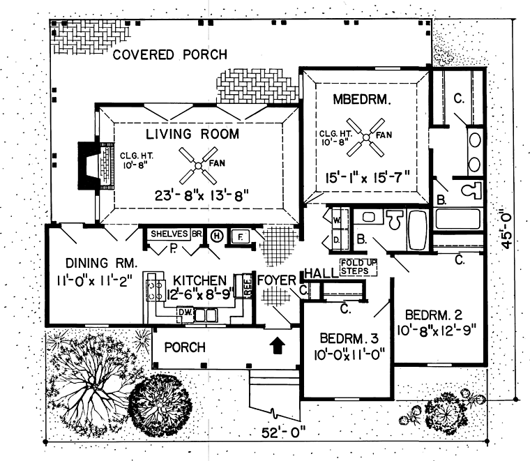 Cottage Country Farmhouse Level One of Plan 10798