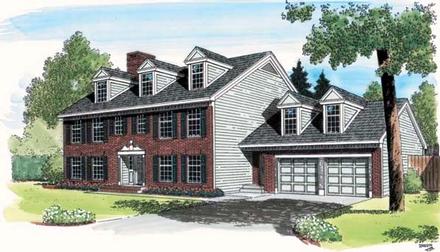 Colonial Traditional Elevation of Plan 10801