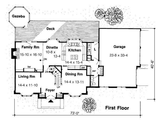 Colonial European Traditional Level One of Plan 10802